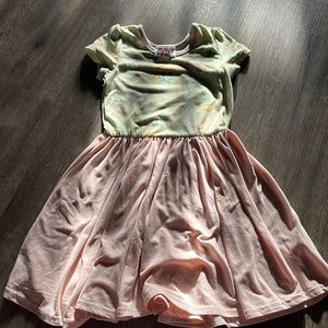 Green and pink Dot dot smile dress